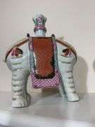 Vintage Mottahedeh Ceramic Candleholder Elephant Pair