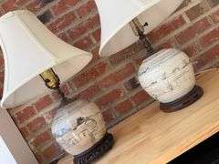 Asian Ginger Jar Lamp Duo