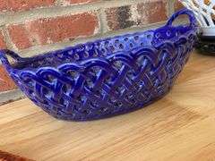 Ceramic Woven Baskets with Decor