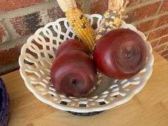 Ceramic Woven Baskets with Decor