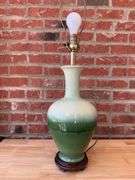 Green Glazed Pottery Lamp