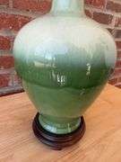 Green Glazed Pottery Lamp