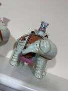 Vintage Mottahedeh Ceramic Candleholder Elephant Pair