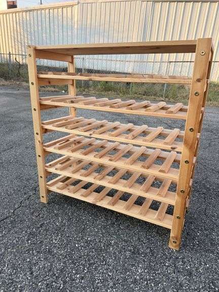 Unfinished Wooden Wine Rack: Needs Your Personal Touch! image