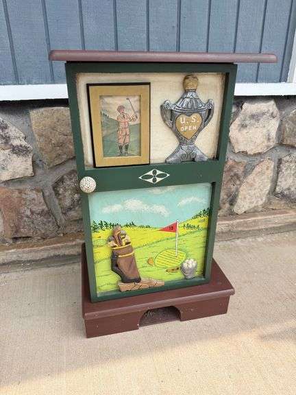 Whimsical Golf-Themed Cabinet image