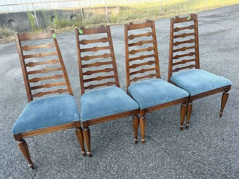 A Quartet of Ladder-Back Charisma: Dining Chairs Ready for Their Encore! image