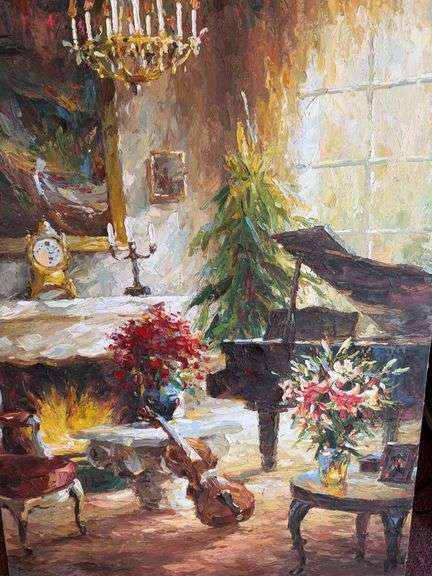Oil Painting of a Refined Interior Scene image