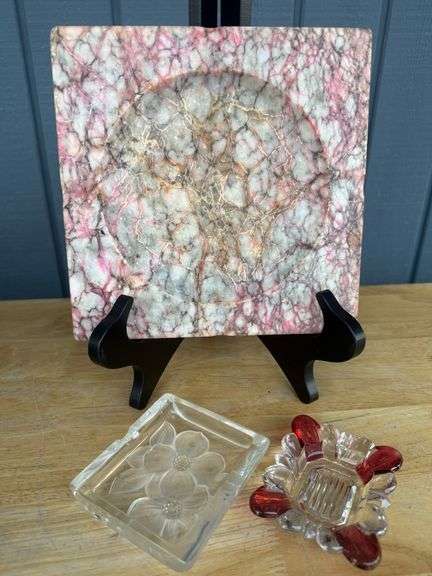 Trio of Trinket Trays and a Marble Ashtray image