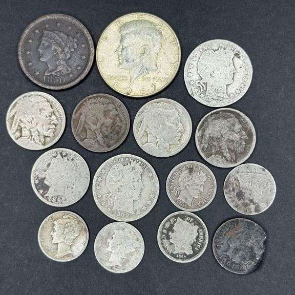 Vintage U.S. Coin Lot – Dimes, Nickels, Halves & More image