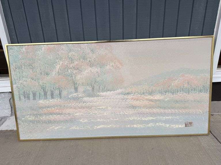 Tranquil Landscape Painting Signed by Jeremias, Framed image