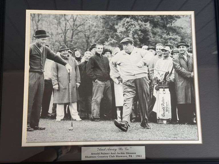 Arnold Palmer & Jackie Gleason "And Away We Go" Framed Photo - Shawnee Country Club, 1961 image