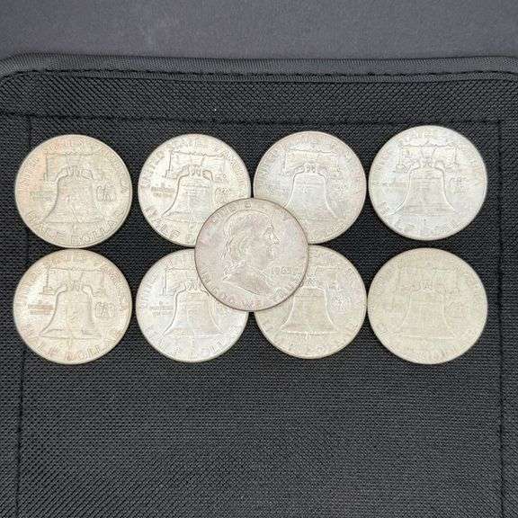 Nine 1963 Franklin Half Dollars – 90% Silver image