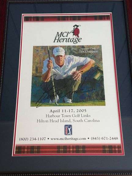 Stewart Cink Signed & Framed MCI Heritage Print image