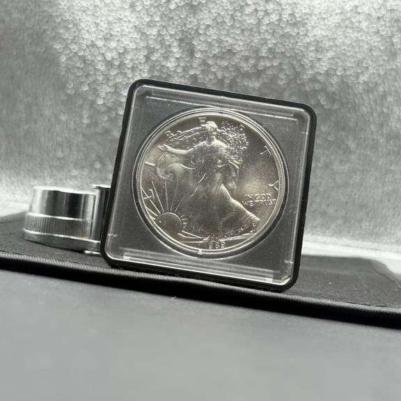 1989  .999  1 Troy oz American Silver Eagle in Display Case image