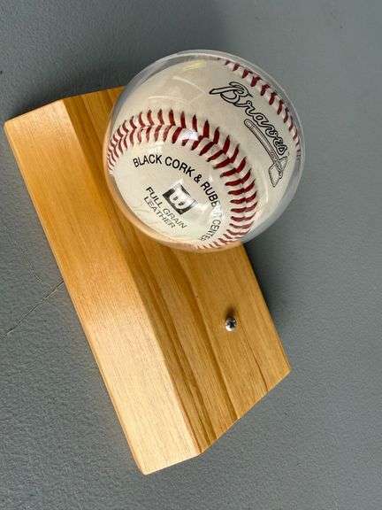 John Smoltz Autographed Atlanta Braves Baseball with Display Stand image