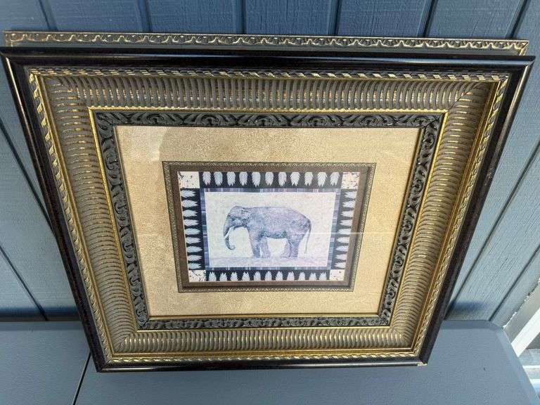 Professionally Framed Elephant Print image