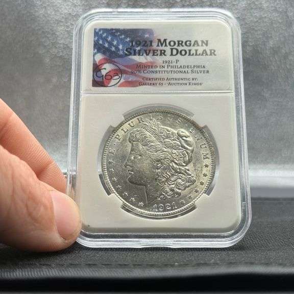 1921  .900 Silver  $1 Morgan Dollar – Gallery 63 Holder image
