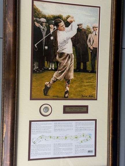 Framed Bobby Jones Print - St. Andrews 1934 Final Round image
