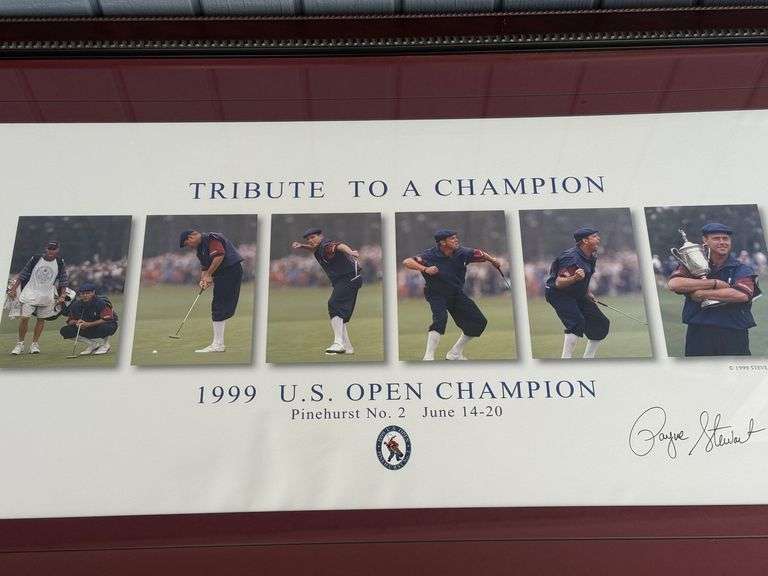 Payne Stewart Signed Framed 'Tribute to a Champion' Print image