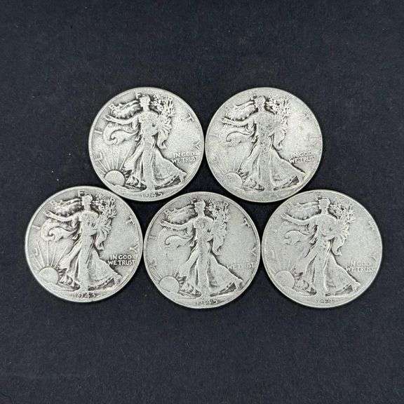 Five Walking Liberty Half Dollars – 90% Silver image