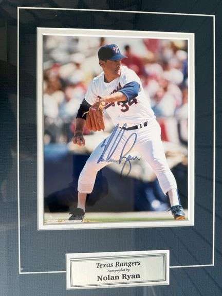 Framed Autographed Nolan Ryan Texas Rangers Photo image