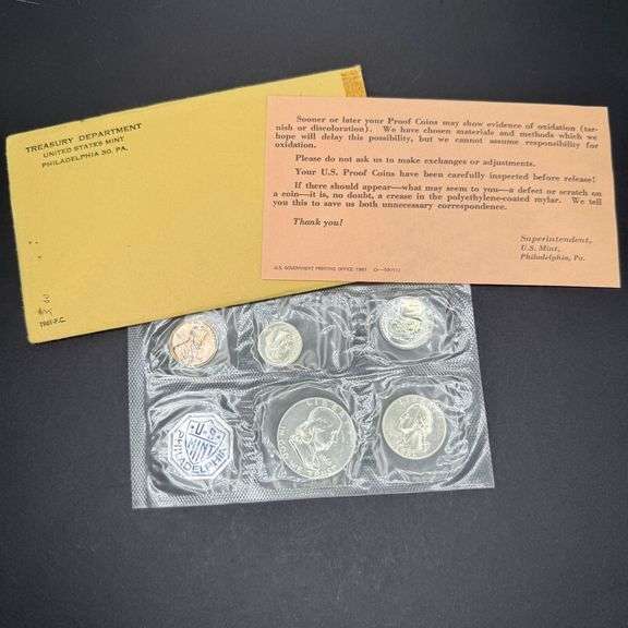 1961 U.S. Proof Set – Coins Sealed, Envelope Opened image