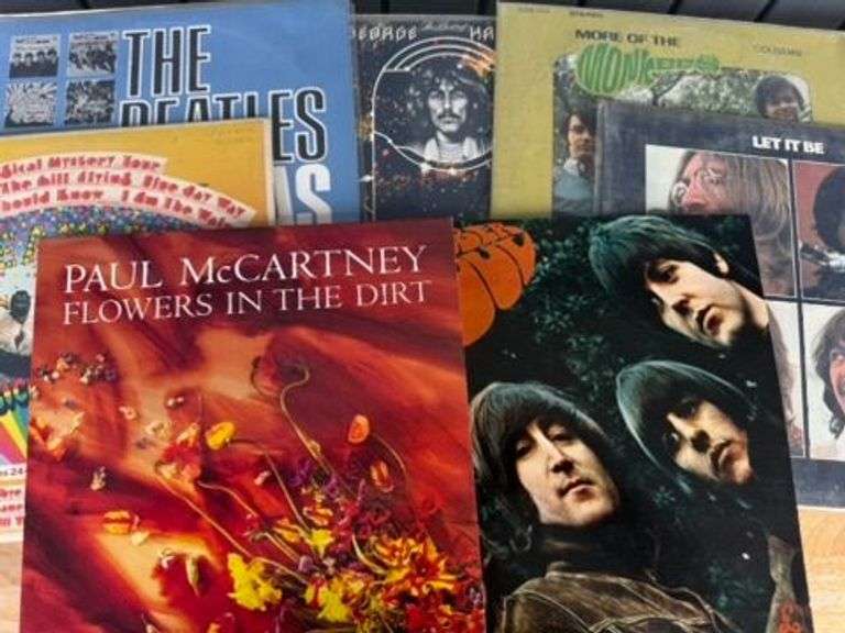 The Beatles, Paul McCartney, and The Monkees Vinyl Record Album Lot image
