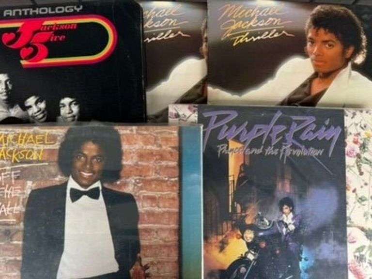 Michael Jackson & Prince Vinyl Record Lot - Thriller, Off the Wall, Purple Rain image