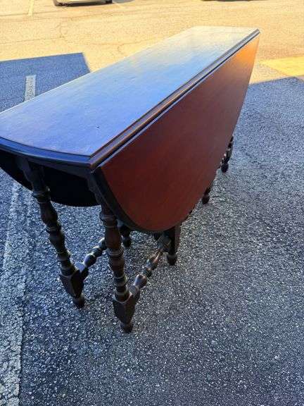 Drop Leaf Dining Table with Barley Twist Legs - Expand Your Dining Options! image