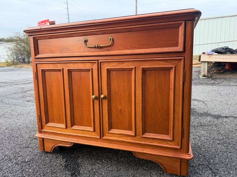 Bernhardt Solid Wood Sideboard Cabinet with Hidden Expansion image