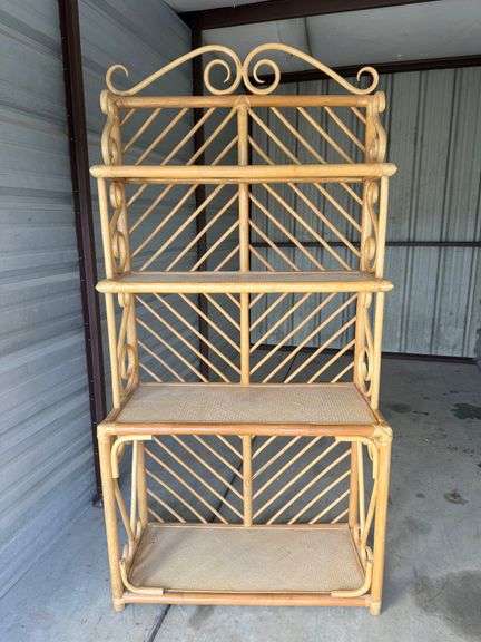 Rattan Swirl Shelf Unit - Perfect for Books, Plants, or Display image