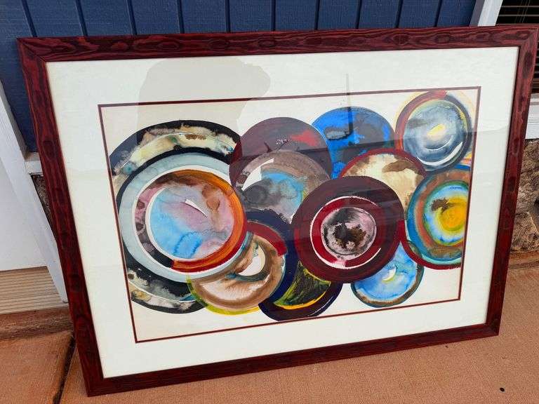 Abstract Circular Forms Framed Artwork image