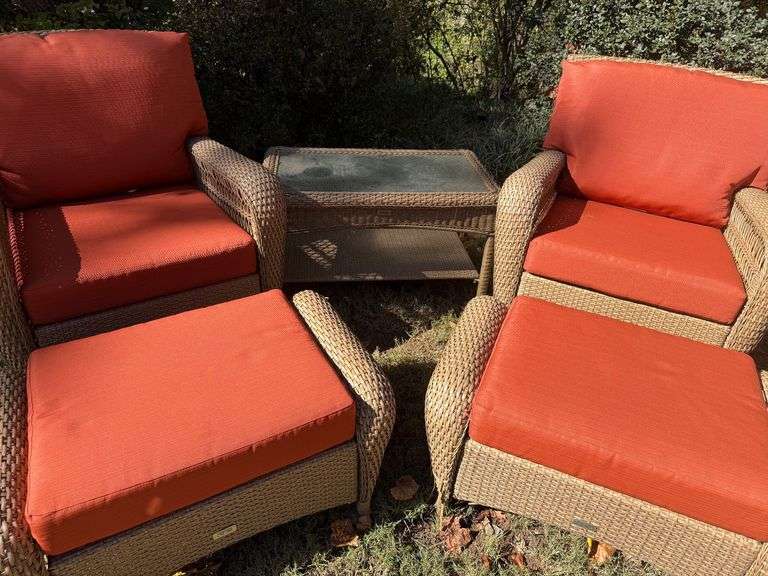 Martha Stewart Living Patio Set - Two Chairs, Ottomans, and Table image