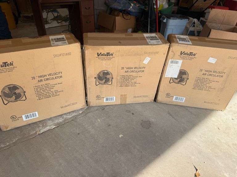 Lot of 3 ValuTek 20" High Velocity Air Circulators - Model #23028 image