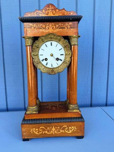 French Empire Style Portico Mantle Clock - Striking Design! image