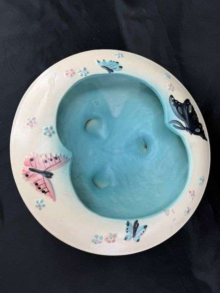 Whimsical Butterfly Hull Pottery Footed Planter image