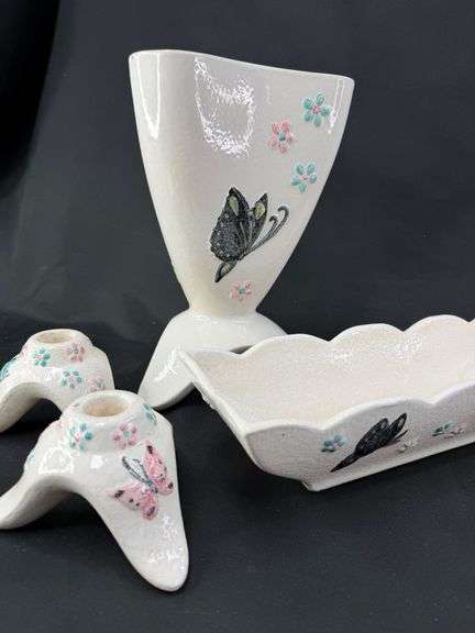 Hull Whimsical Butterfly Ceramic Set - A Trio of Delight! image