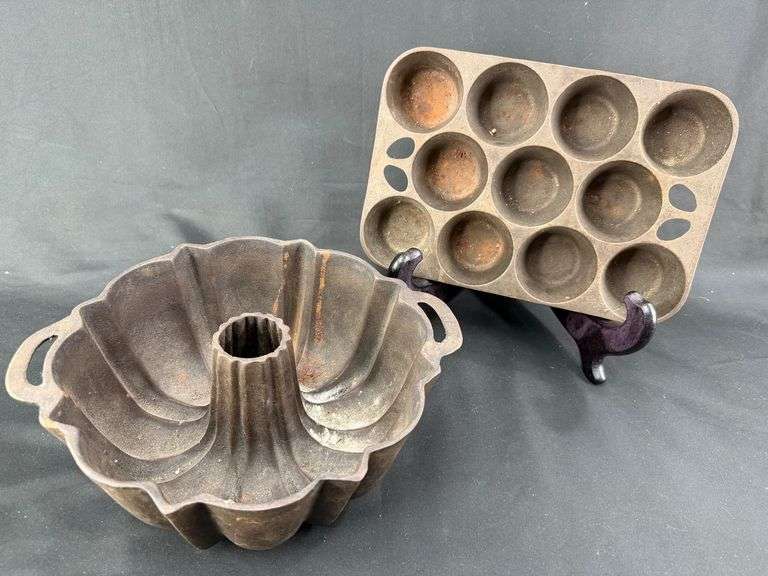 Two's Company: Cast Iron Muffin Pan and Cast Iron Bundt Cake Mold image