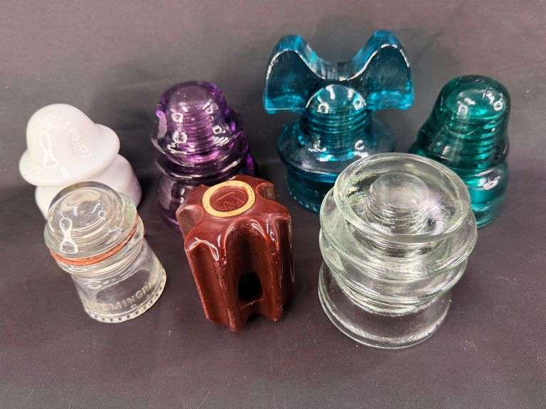 Colorful Collection of Glass and Ceramic Insulators image