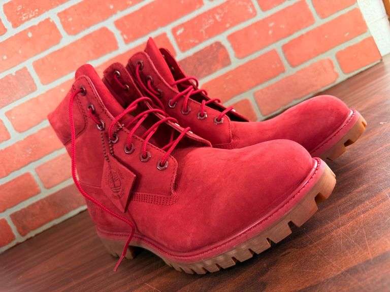 Red Timberland Leather Boots - Stand Out From the Crowd! image