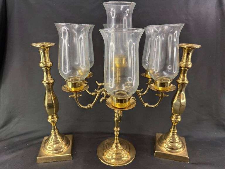 Brass Ensemble: Candelabra and Baldwin Candlestick Pair image