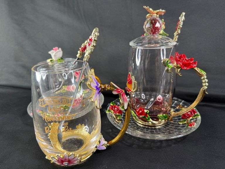 Floral Tea Set with Spoons image