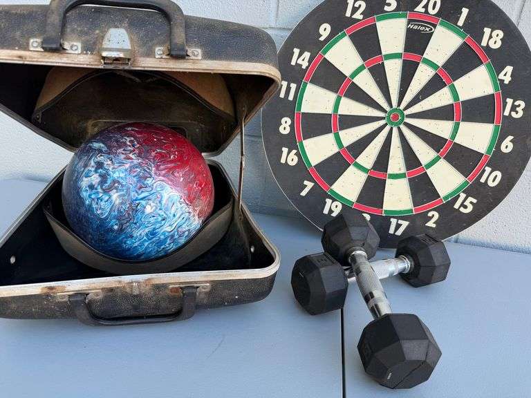 Bowling, Dartboard, Weights - Ready for Some Indoor Fun! image