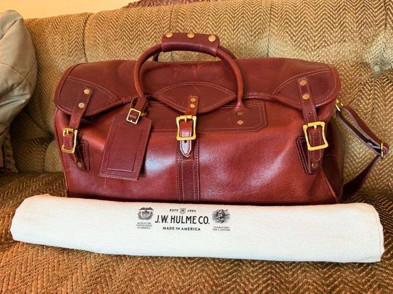 J.W. Hulme Co. Leather Duffle Bag with Dust Cover image
