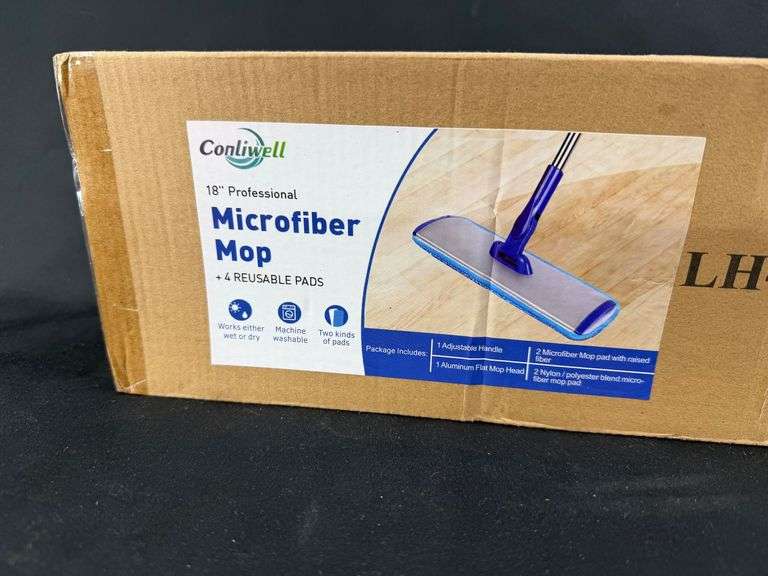 Conliwell 18" Professional Microfiber Mop + 4 Reusable Pads image