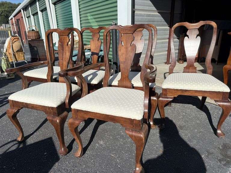 Set of Six Wooden Dining Chairs image