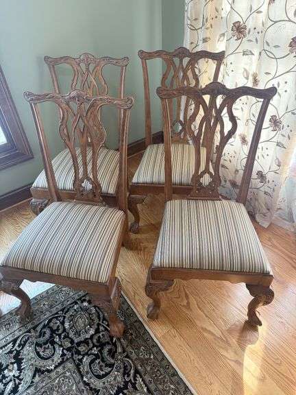 Set of Four Ornate Dining Chairs image