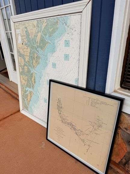 Charting the Coast: Framed U.S. Coast Survey Maps of Savannah, Georgia image