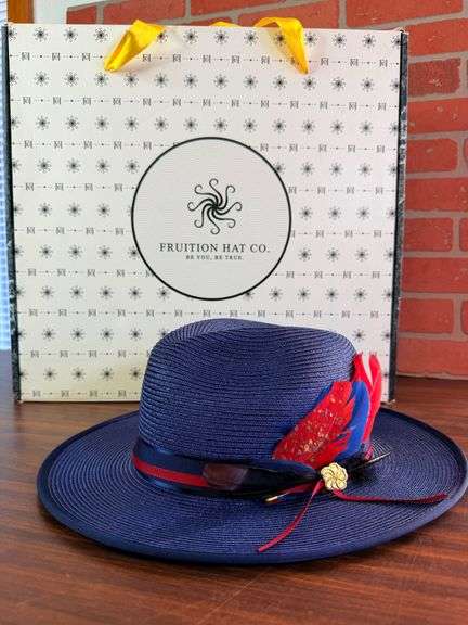 Fruition Hat Co. X-Large Fedora with Feather Detail and Matching Box image