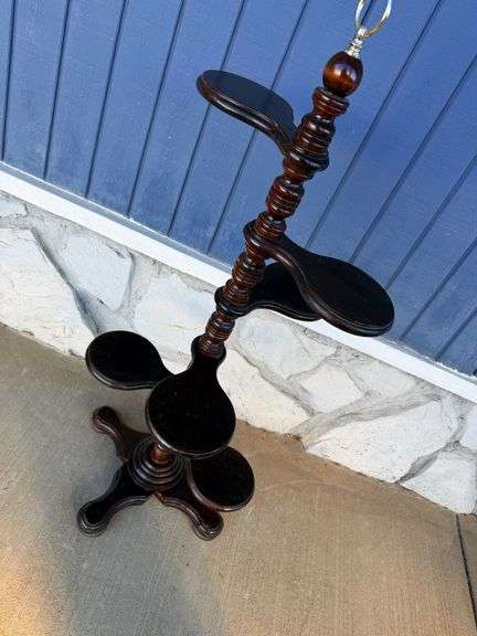 Whimsical Wooden Plant Stand: A Spiraling Symphony of Shelves image